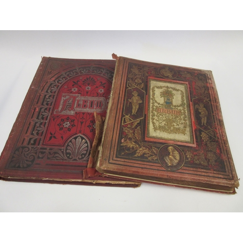 1384 - Two Victorian scrap albums containing various subject matters (stuck in) a/f