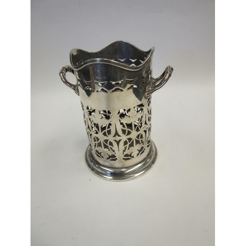 1417 - A Mappin & Webb silver wine bottle cooler, 18cm tall