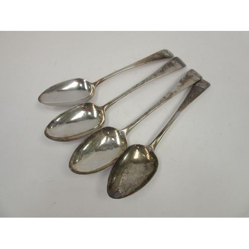 1438 - Four silver dessert spoons, various assay marks