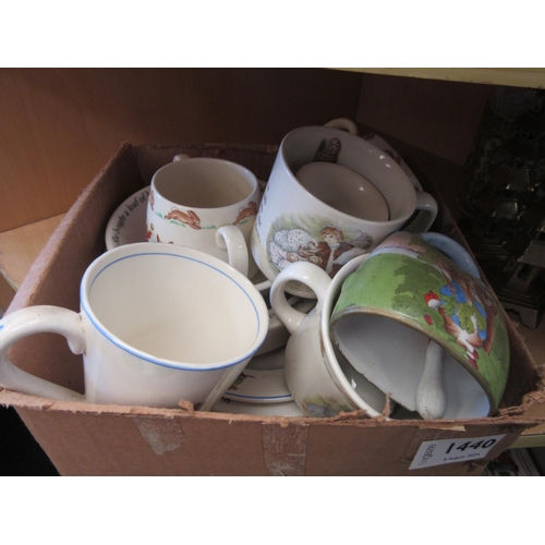 1440 - A box of nursery ceramics to include Wedgwood 