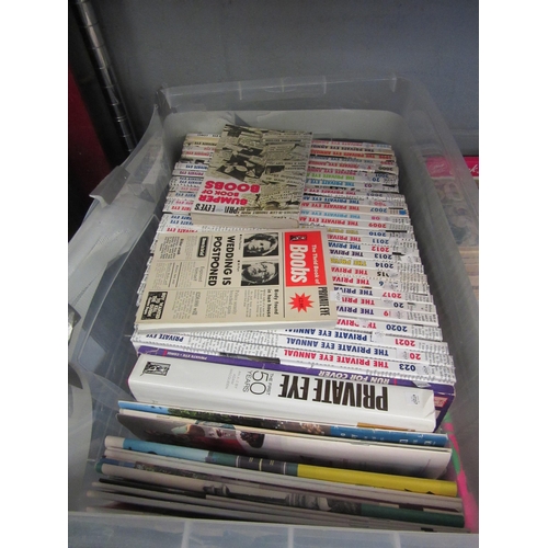 1460 - A box containing Private Eye annuals 1996-2023, and a hardback book entitled Private Eye The First 5... 