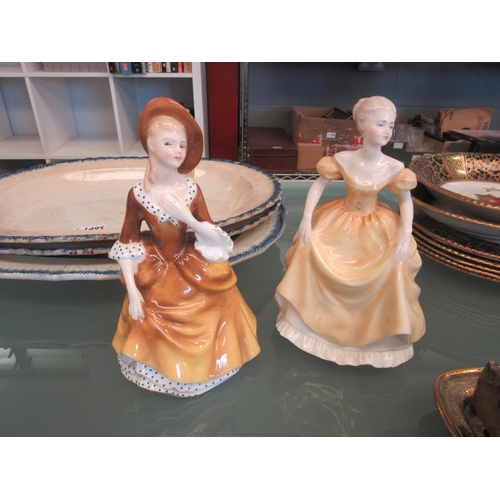 1496 - Two porcelain lady figurines: Coalport 'Ladies of Fashion - Emily' and Royal Doulton HN2275 'Sandra'... 