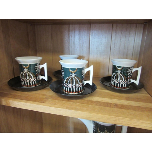 1079 - A Portmeirion 'Magic City' pattern coffee set for six