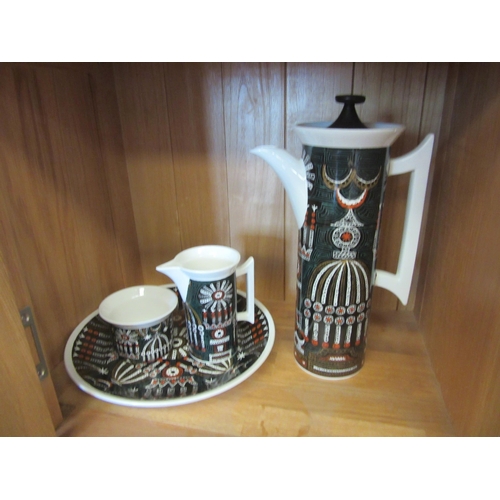 1079 - A Portmeirion 'Magic City' pattern coffee set for six