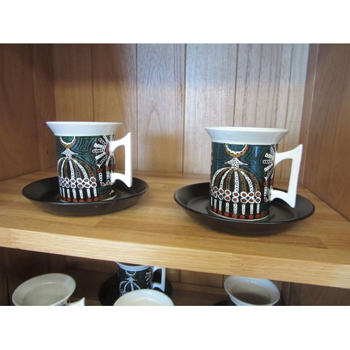 1079 - A Portmeirion 'Magic City' pattern coffee set for six