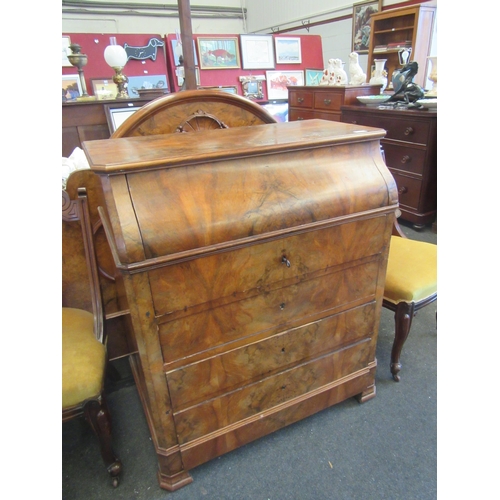 1112 - A 19th Century French walnut dressing chest, sliding top opening to reveal a marble and mirrored int... 