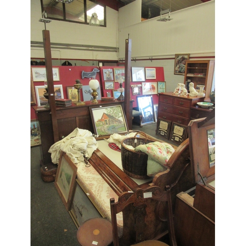 1119 - A Victorian flame walnut half tester double bed