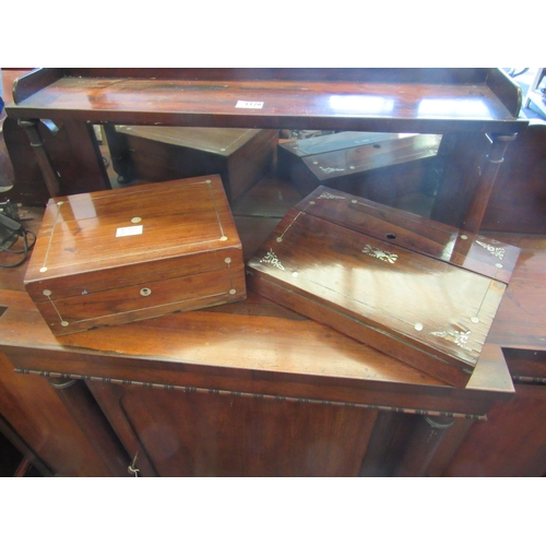 1129 - Two late Victorian rosewood trinket boxes, one with sloped top, a/f