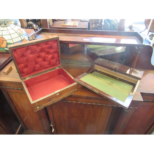 1129 - Two late Victorian rosewood trinket boxes, one with sloped top, a/f