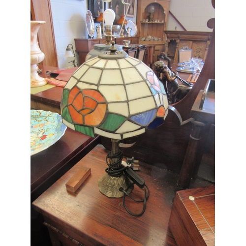 1130 - A Tiffany style leaded table lamp