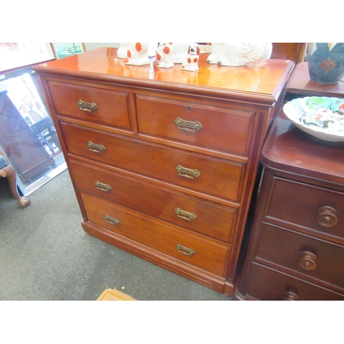 1135 - An Edwardian mahogany two over three chest of drawers, 111cm tall x 105cm wide x 47cm deep