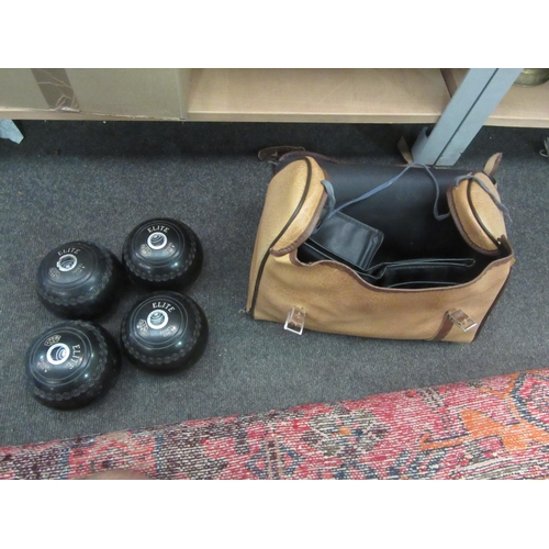 1182 - Two sets of lawn bowls in bags incl. Drakes Pride size-O and Elite size 4 Medium