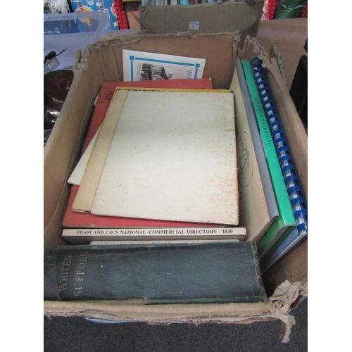 1201 - Two boxes of Norfolk and Suffolk related books including Rambles in Old Norwich and The Sutton Hoo S... 