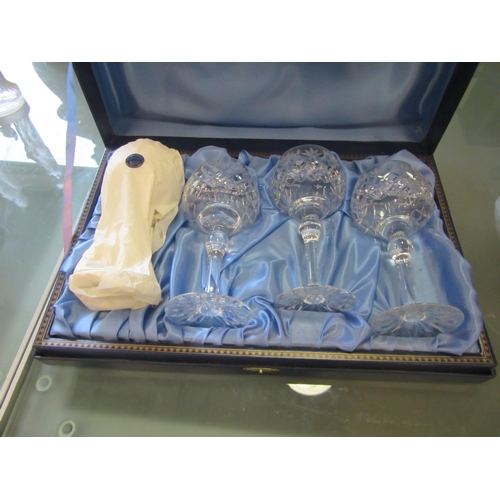 1220 - A boxed set of four Thomas Webb crystal hock glasses