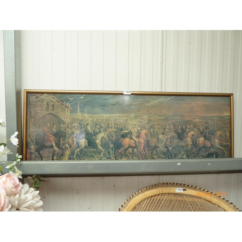 2424 - A gilt framed print of the Pilgrims March