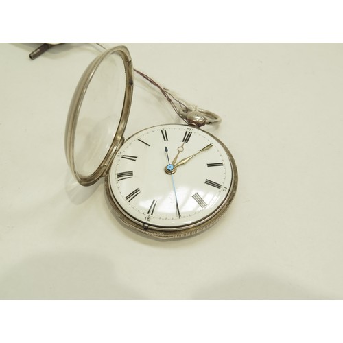 6720 - A Junius Bailey London slim silver pocket watch, numbered 3699 with highly decorated mechanism dial ... 