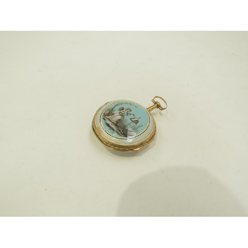 6704 - Breguet à Paris enamel full hunter Keywound Verge Pocket Watch, Signed Breguet à Paris, Late 18th Ce... 