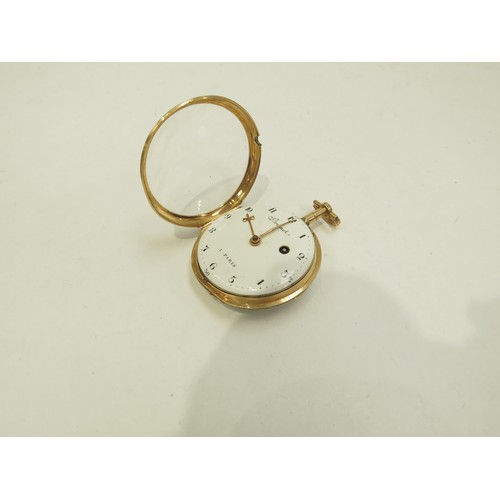 6704 - Breguet à Paris enamel full hunter Keywound Verge Pocket Watch, Signed Breguet à Paris, Late 18th Ce... 