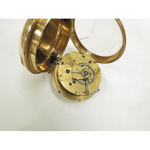 6701 - An early 19th Century 18ct gold Allam & Caithness dumb hour repeating pocket watch, movement numbere... 