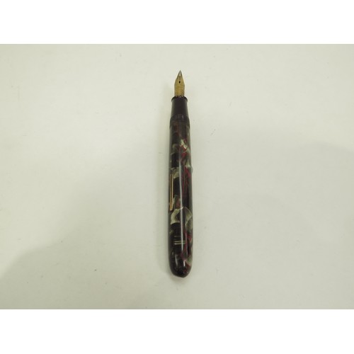 6696 - A Dunhill Namiki 18ct gold knibbed No6 fountain pen in mottled case, 14cm long