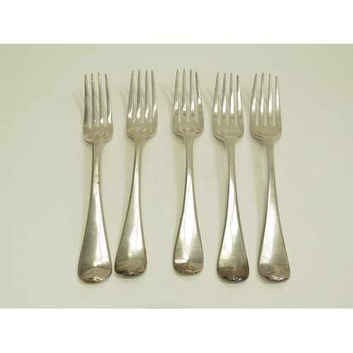 6682 - Four William Eley I, William Fearn & William Chawner silver table forks, London 1810 and one William... 