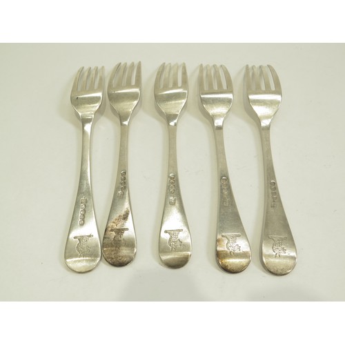 6682 - Four William Eley I, William Fearn & William Chawner silver table forks, London 1810 and one William... 