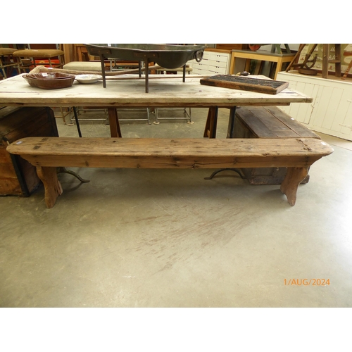 2007 - A rustic pine bench 228cm long