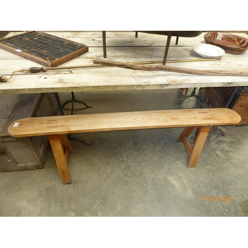 2009 - A rustic jointed timber bench 164cm long