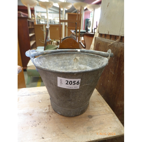 2056 - A miniature galvanised pail, 12cm tall