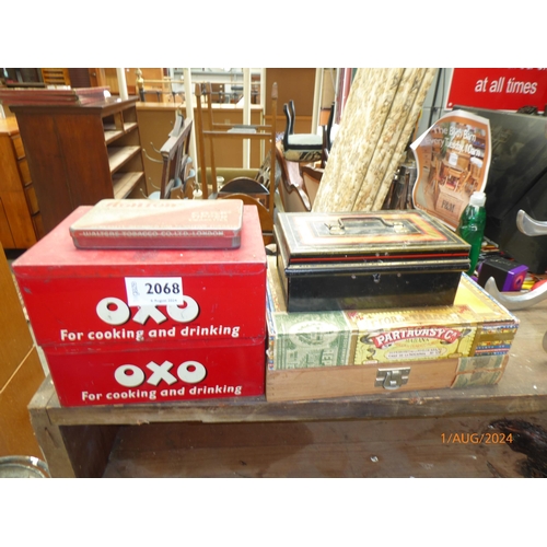 2068 - Oxo tins and cigar boxes