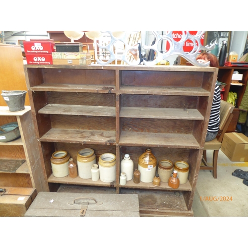 2070 - A rustic pine shelving unit