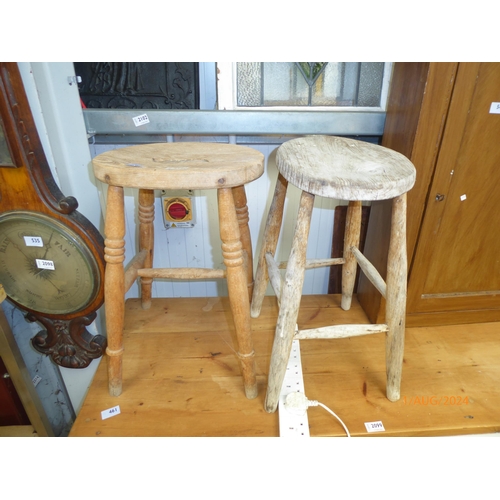 2100 - Two elm and beech stools