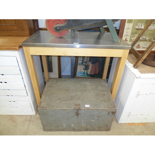 2107 - A metal topped prep table