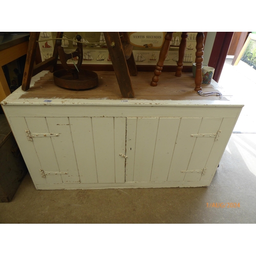 2109 - A Victorian pine plank country house shoe cupboard