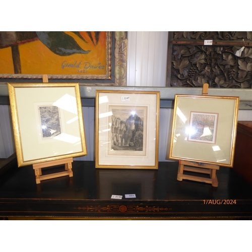 2147 - Three gilt framed pictures