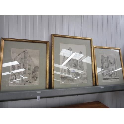 2153 - Three 19th Century gilt framed prints of Norfolk buildings, two by J.Coleman