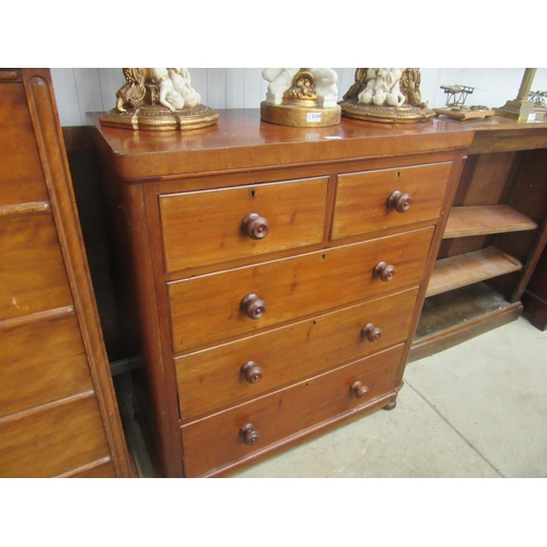 2155 - A Victorian mahogany two over three chest of drawers