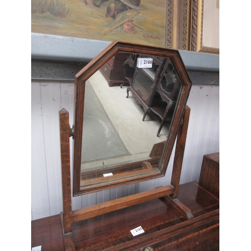 2166 - An oak dressing mirror