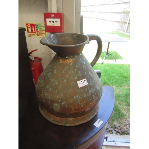 2179 - A copper beer measure jug