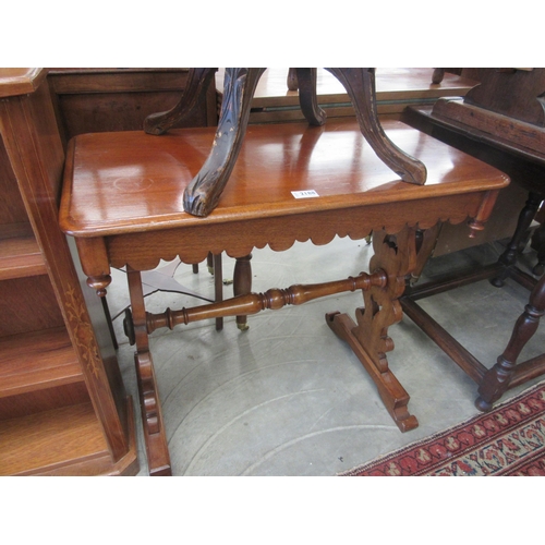 2188 - A Victorian mahogany side table with shaped Frieze and an oval top table