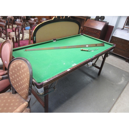 2196 - A pool/snooker table on folding legs 6' x 3'