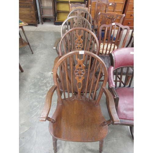 2212 - A set of 4 wheelback armchairs and 2 American side chairs