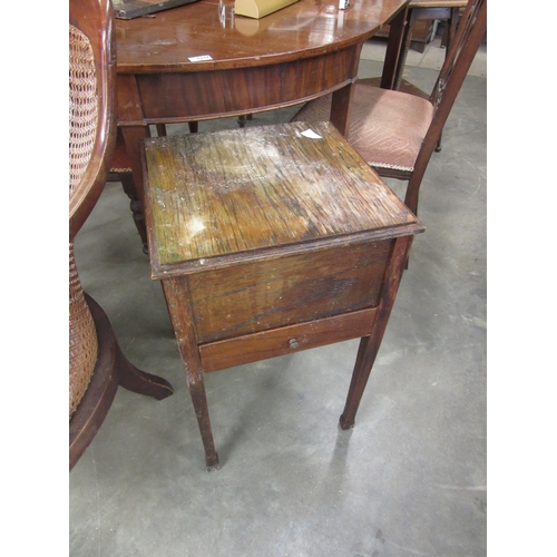 2217 - A 19th Century mahogany compact washstand together with a later sewing box