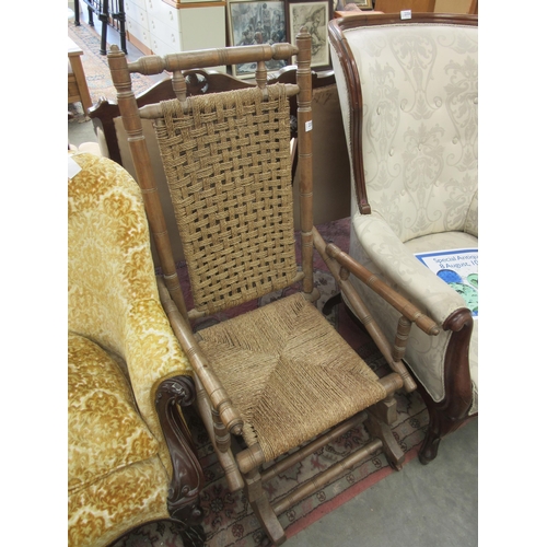 2355 - A sea grass seated American rocking chair