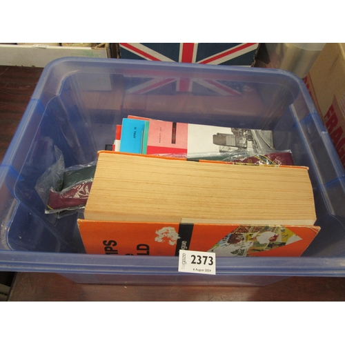 2373 - A box of railway magazines and ties