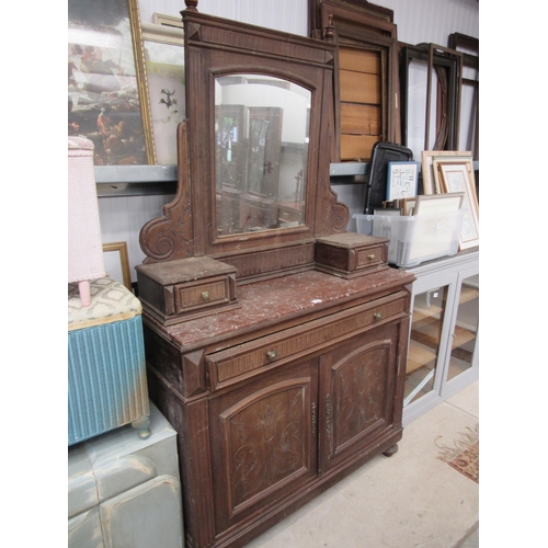 2384 - A 19th century French marble topped dresser