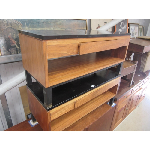 2423 - Two painted hardwood TV stands