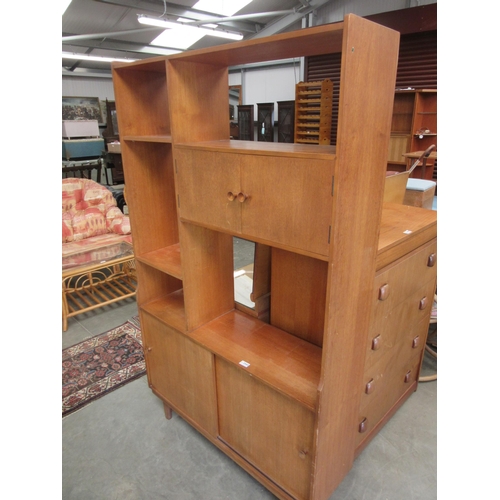 2443 - A G-plan wall unit with shelves and cupboard doors