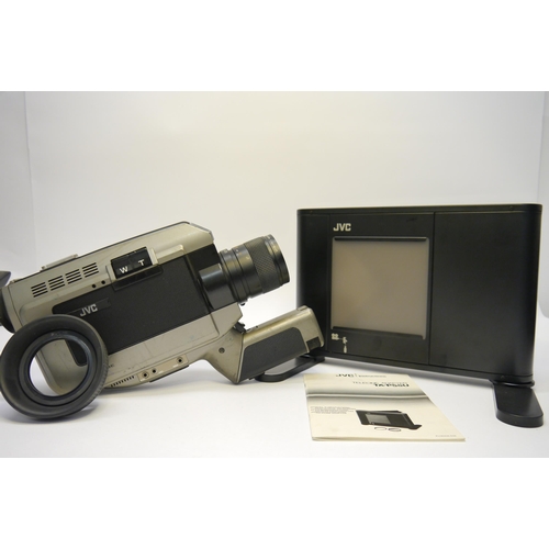 7077 - A JVC GX-88E Colour Video Camera & JVC TA-P55U Tele Cine Film To Video Adapter (2)