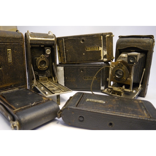 7087 - Seven Various Kodak Folding Cameras Including models A-116 & A-118